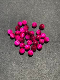 Perle 8 mm Œil de Tigre Teinté Rose d Afrique du Sud