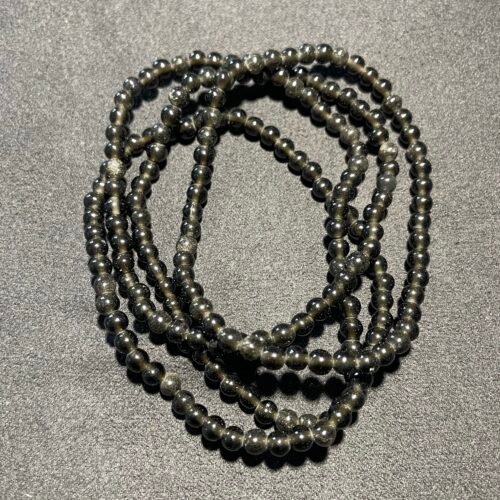 Perle 4 mm Obsidienne Noire du Mexique