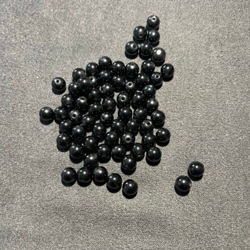 Perle 6 mm Obsidienne Noire du Mexique