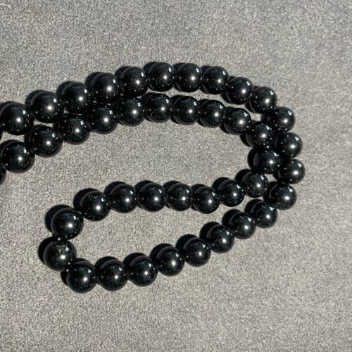 Perle 8 mm Obsidienne Noire du Mexique