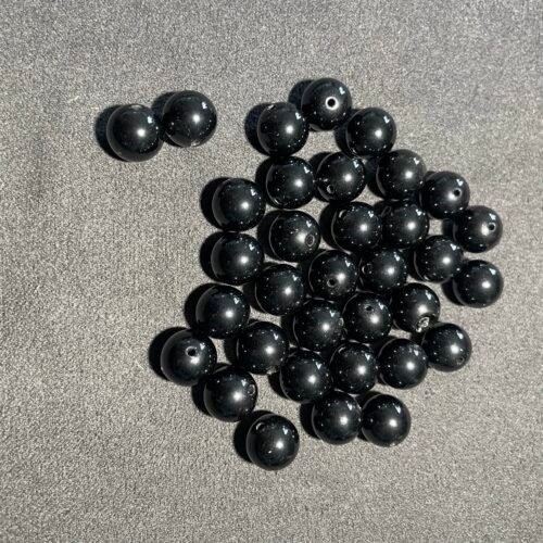 Perle 10 mm Obsidienne Noire du Mexique