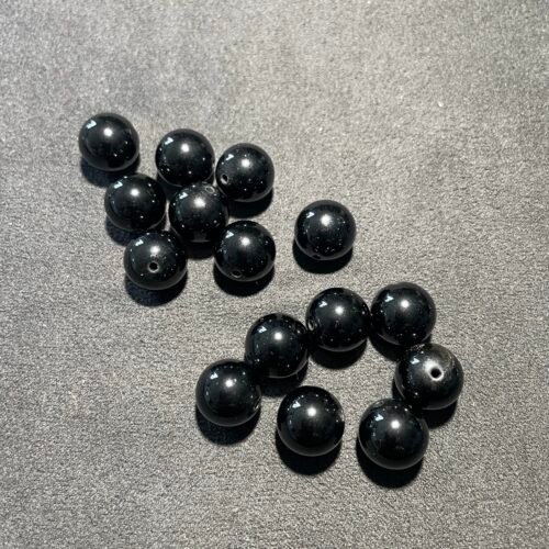 Perle 12 mm Obsidienne Noire du Mexique