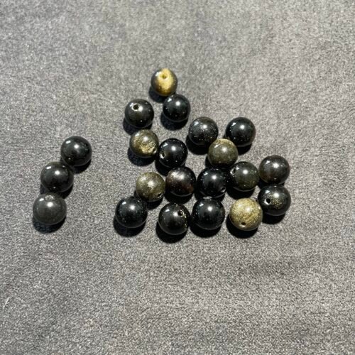 Perle 8 mm Obsidienne Doré du Mexique