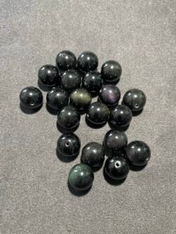 Perle 14 mm Obsidienne Œil Céleste du Mexique