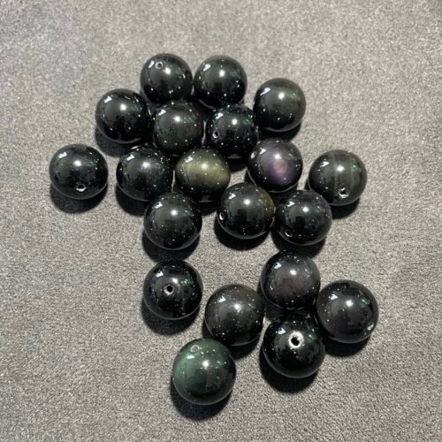 Perle 14 mm Obsidienne Œil Céleste du Mexique