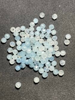 Perle Faceté 4 mm Aigue Marine du Brésil