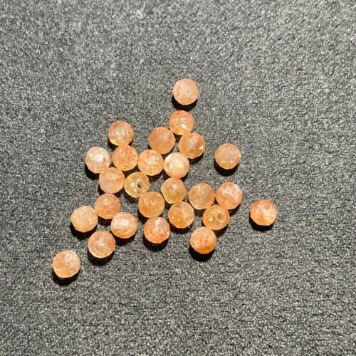 Perle Faceté 4 mm Pierre de Soleil d Inde