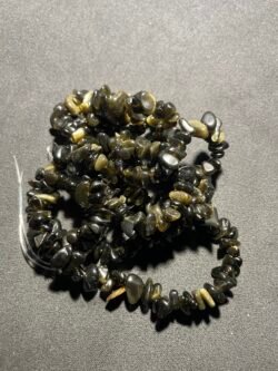 Perle Chips Obsidienne Doré du Mexique