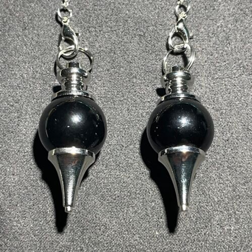 Pendule Sphère en Obsidienne Noire