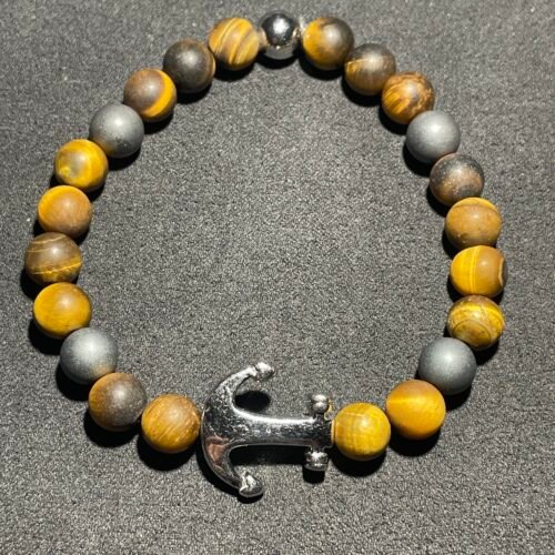 IMG_6957 Bracelet Ancre Marine Œil de Tigre Mat