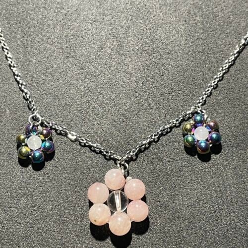 IMG_6981 Collier Fleur de Perles Quartz rose