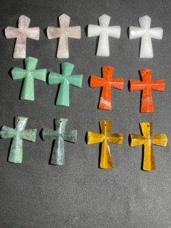 Pendentif Grande Croix en Pierre Naturelle