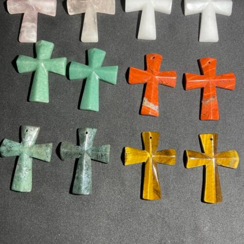 Pendentif Grande Croix en Pierre Naturelle