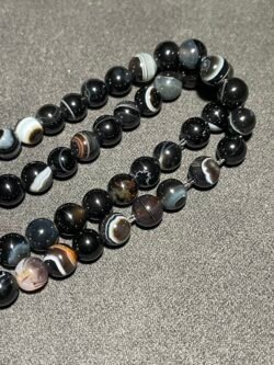 Perle 6 mm Agate de Feu Noire