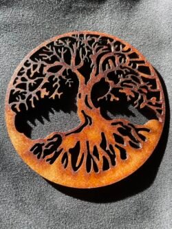 Disque de Bois Naturel Arbre de Vie