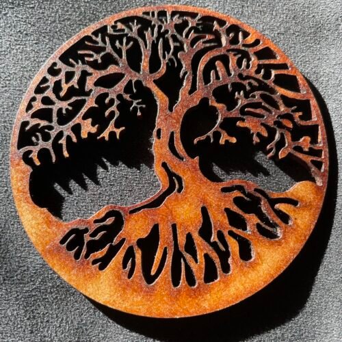 Disque de Bois Naturel Arbre de Vie