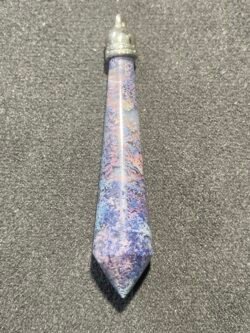 Pendentif Pendule en Agate Mousse Teinté Violet/Bleu d Indonésie