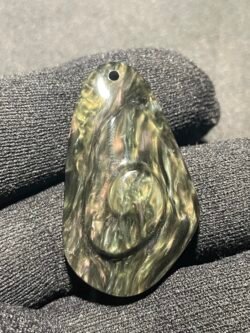 Caracol en Obsidienne Huichol du Mexique