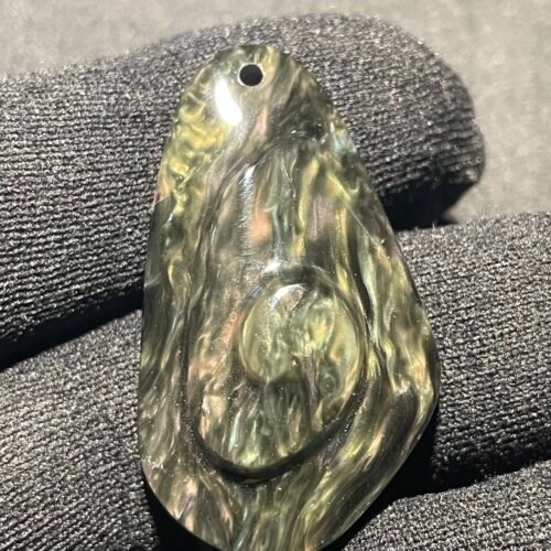 Caracol en Obsidienne Huichol du Mexique