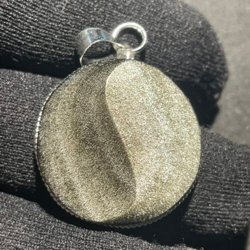 Yin Yang en Obsidienne Argenté