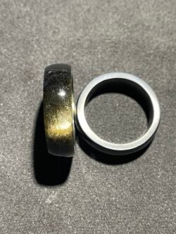 Bague en Obsidienne Doré