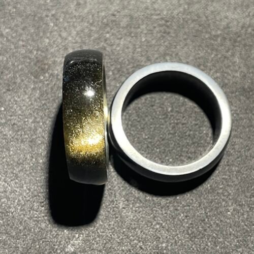 Bague en Obsidienne Doré