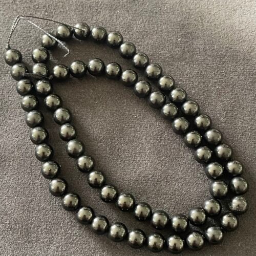 Perle 6 mm Jais de Grande Bretagne