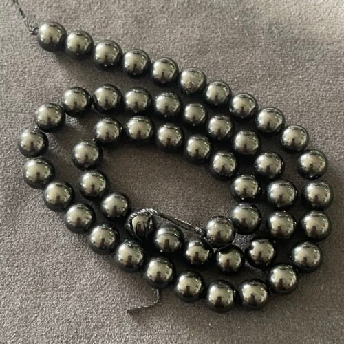 Perle 8 mm Jais de Grande Bretagne