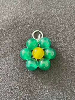 Fleur en Agate Verte et Agate Jaune