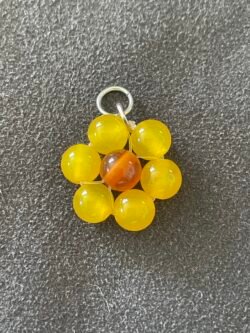 Fleur en Agate Jaune et Agate Rouge