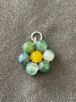 Fleur en Agate Mousse et Agate Jaune