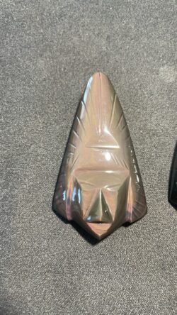 Pendentif Masque Maya en Obsidienne Œil Céleste