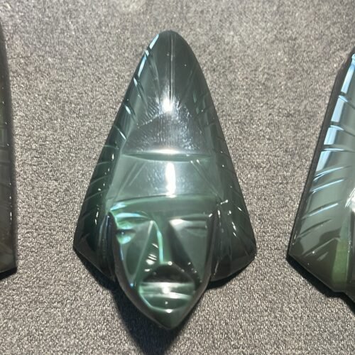 Pendentif Masque Maya en Obsidienne Œil Céleste