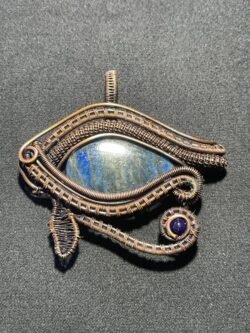 Pendentif Œil d Horus au Fil de Cuivre et Lapis Lazuli Naturel