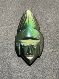 Pendentif Masque Maya en Obsidienne Œil Céleste