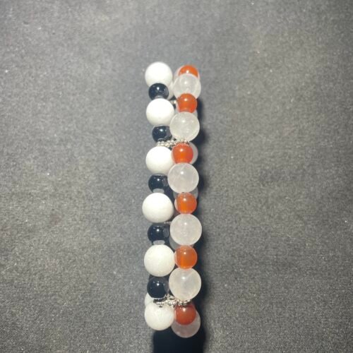IMG_9232 Bracelet Double en Agate, Jade Blanc et Quartz Rose