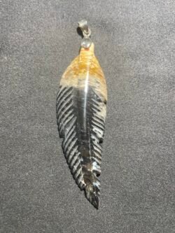 IMG_9434 Pendentif Plume en Racine de Palmier