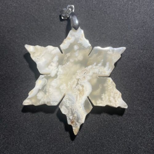 IMG_9442 Pendentif Étoile en Agate Plume Blanche