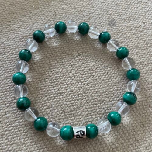 Bracelet en Malachite et Cristal de roche