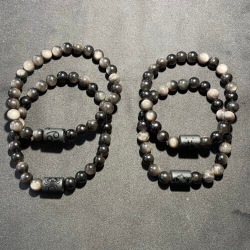 Bracelet en Obsidienne Argenté du Mexique 🇲🇽