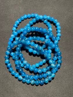 Perle 6 mm Apatite Bleu d Indonésie